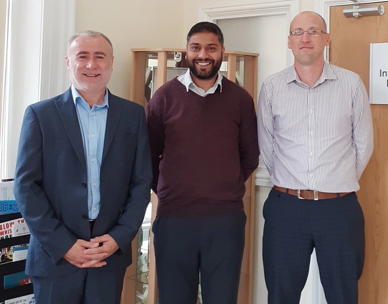 L to Rt: Lee Bloomfield, Manningham Housing Association Chief Executive with Nas Hussain, Community Partnerships and Investment Manager and Matthew Hayes, IT Manager