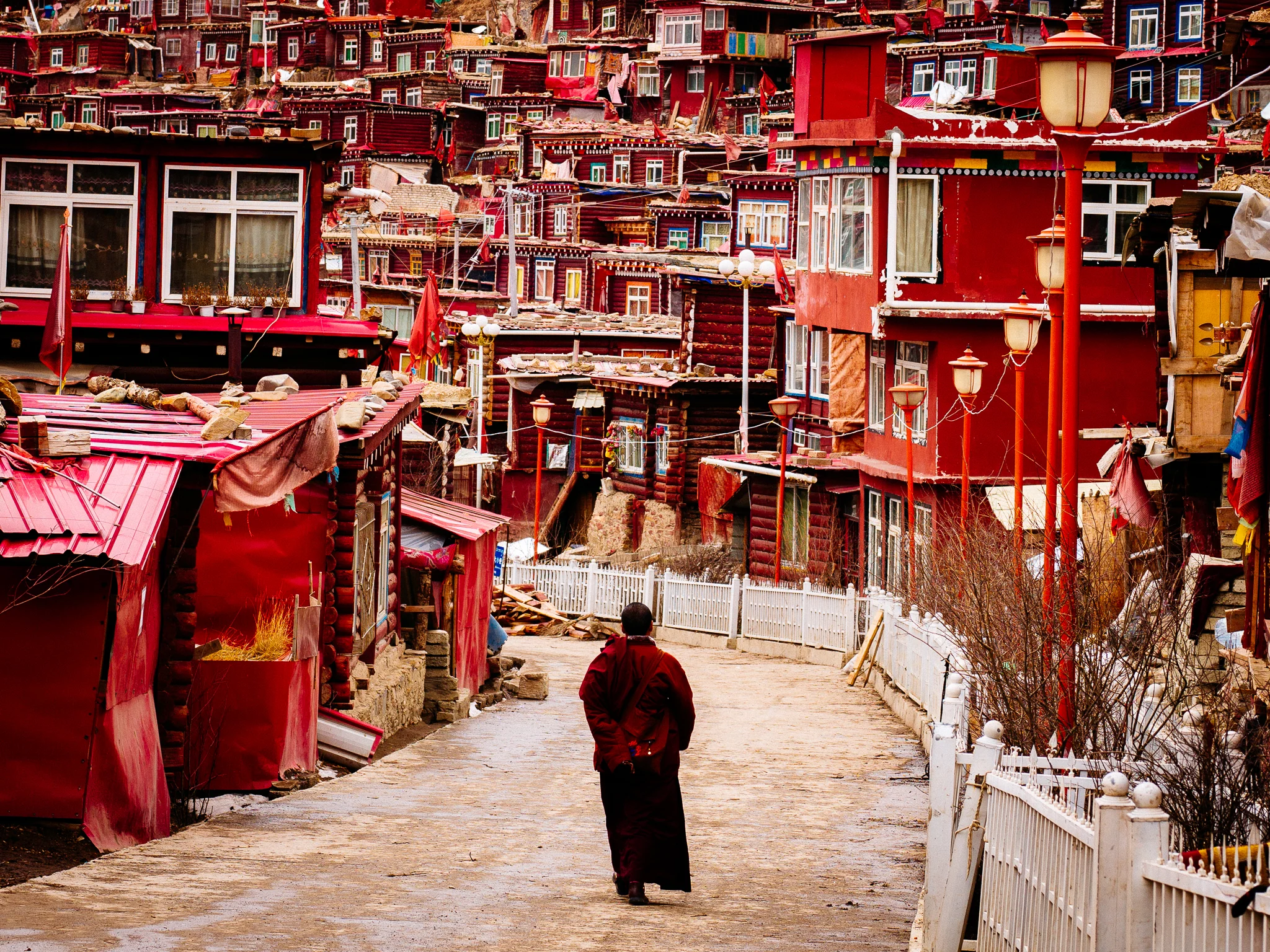 Walking in Larung Gar, China