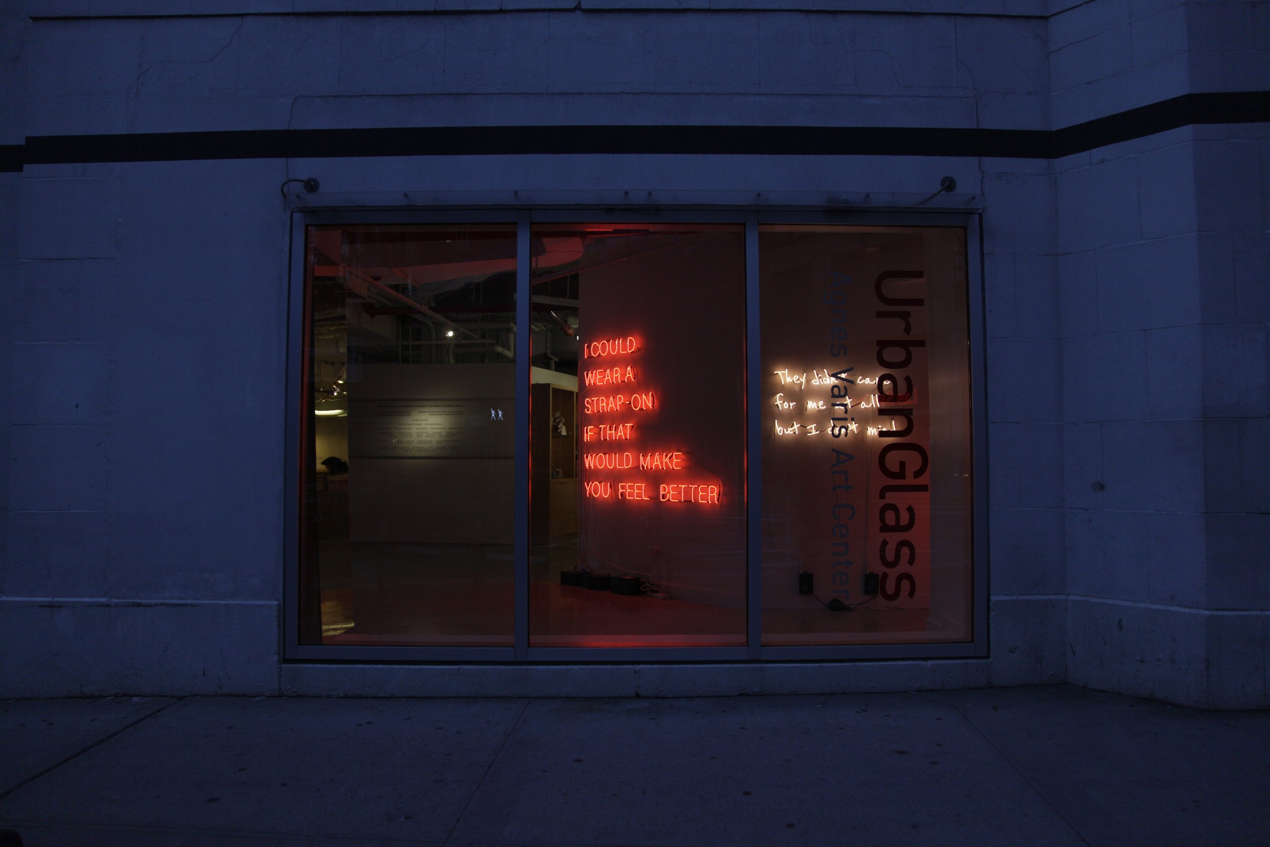  Installation view of  But I Don’t Mind.   UrbanGlass, 2020 