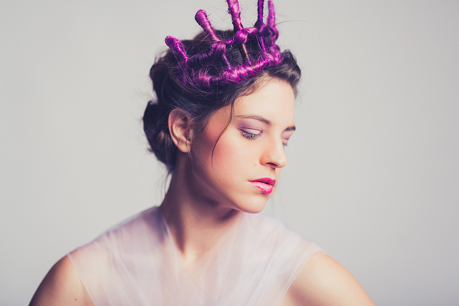 Hair Crown Portrait - Radiant Orchid