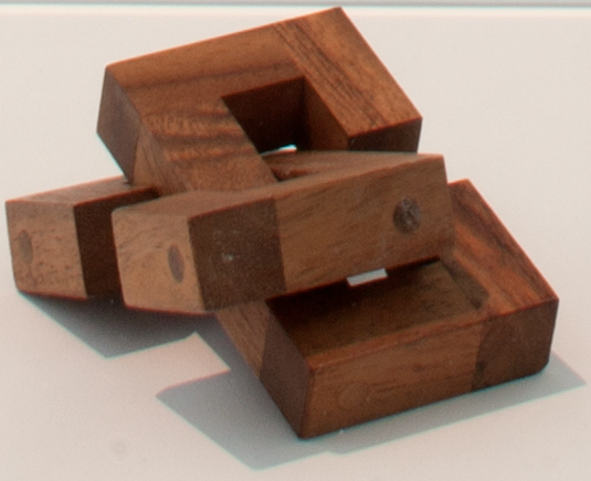  "Economía de Solidaridad (Solidarity Economy)" &nbsp; (2009)  Event, wooden link  3.54 x 1.97 x .67 in 