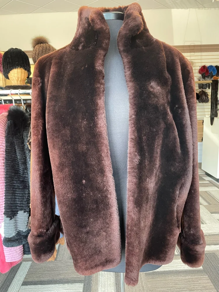 【ブラウン】new basic SHEEP MOUTON JACKET Brown Mouton Lamb Shearling Jacket — EilersFurs, est. 1927