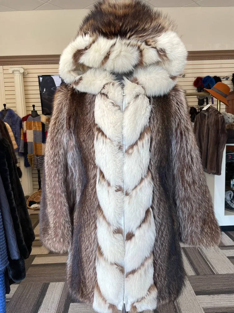 Raccoon Fur Coat w/ Fox Trim — EilersFurs, est. 1927