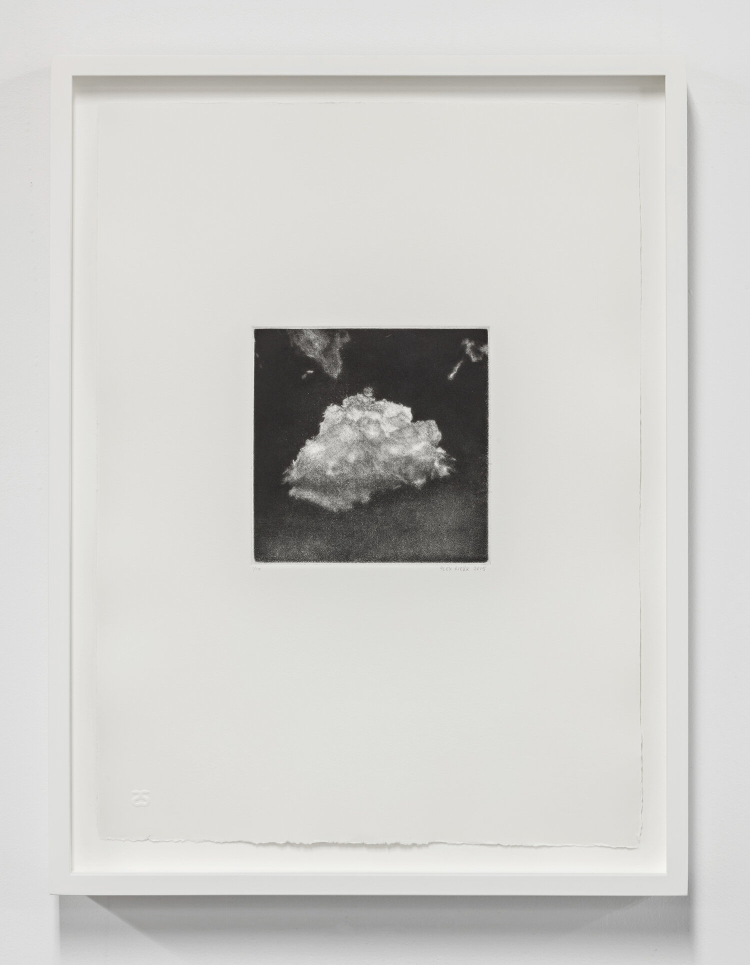  Alex Bierk  Untitled (Cloud) , 2015 Mezzotint print, 11.25" x 15.5" Signed edition of 10 