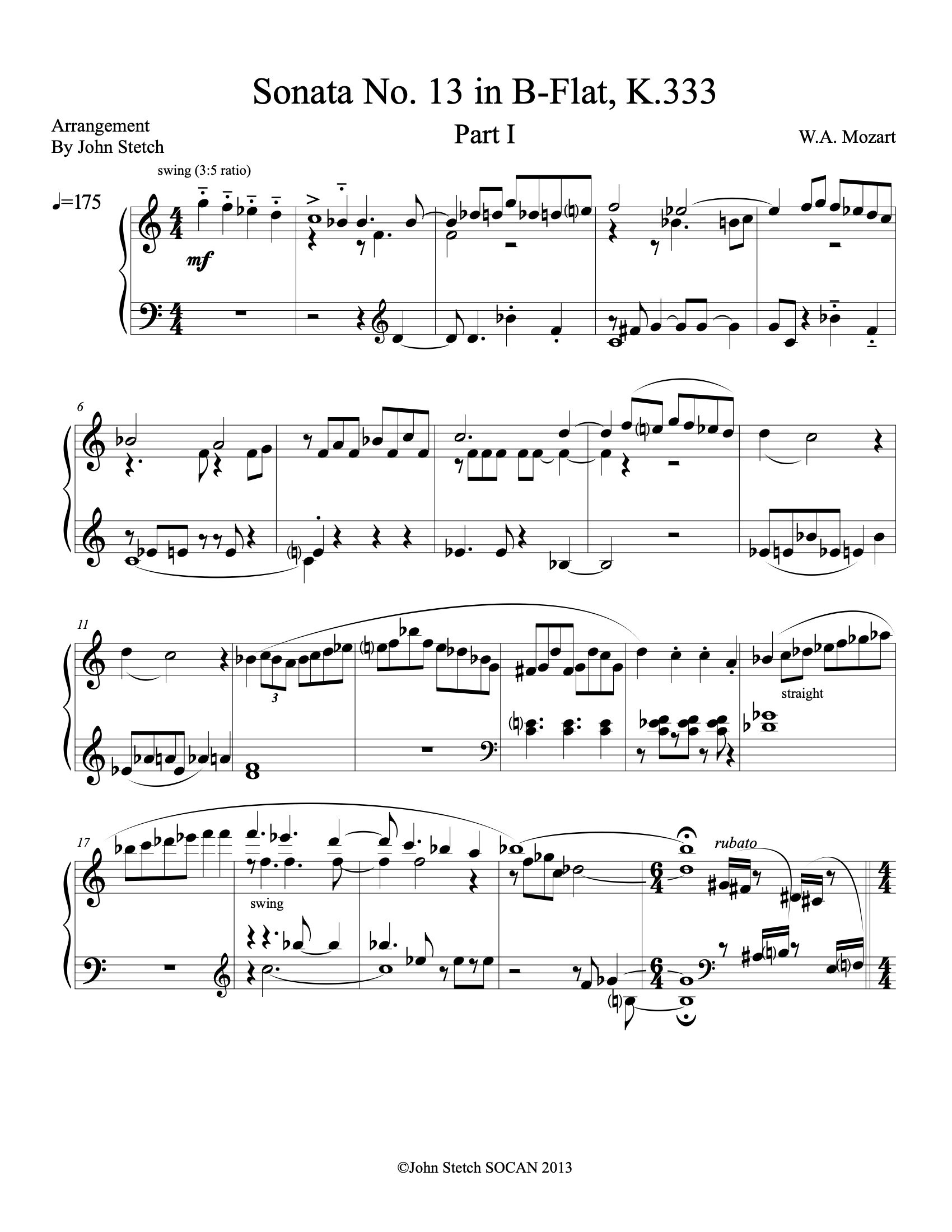 Mozart Sonata in Bb Major K.333 Part I