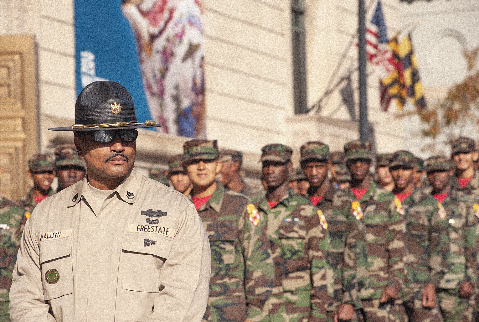 Photo © Albert Ewing_Army Officer Marching Troops_Veterans Day_Baltimore_MD 11_11_2014_ALE2735.jpg