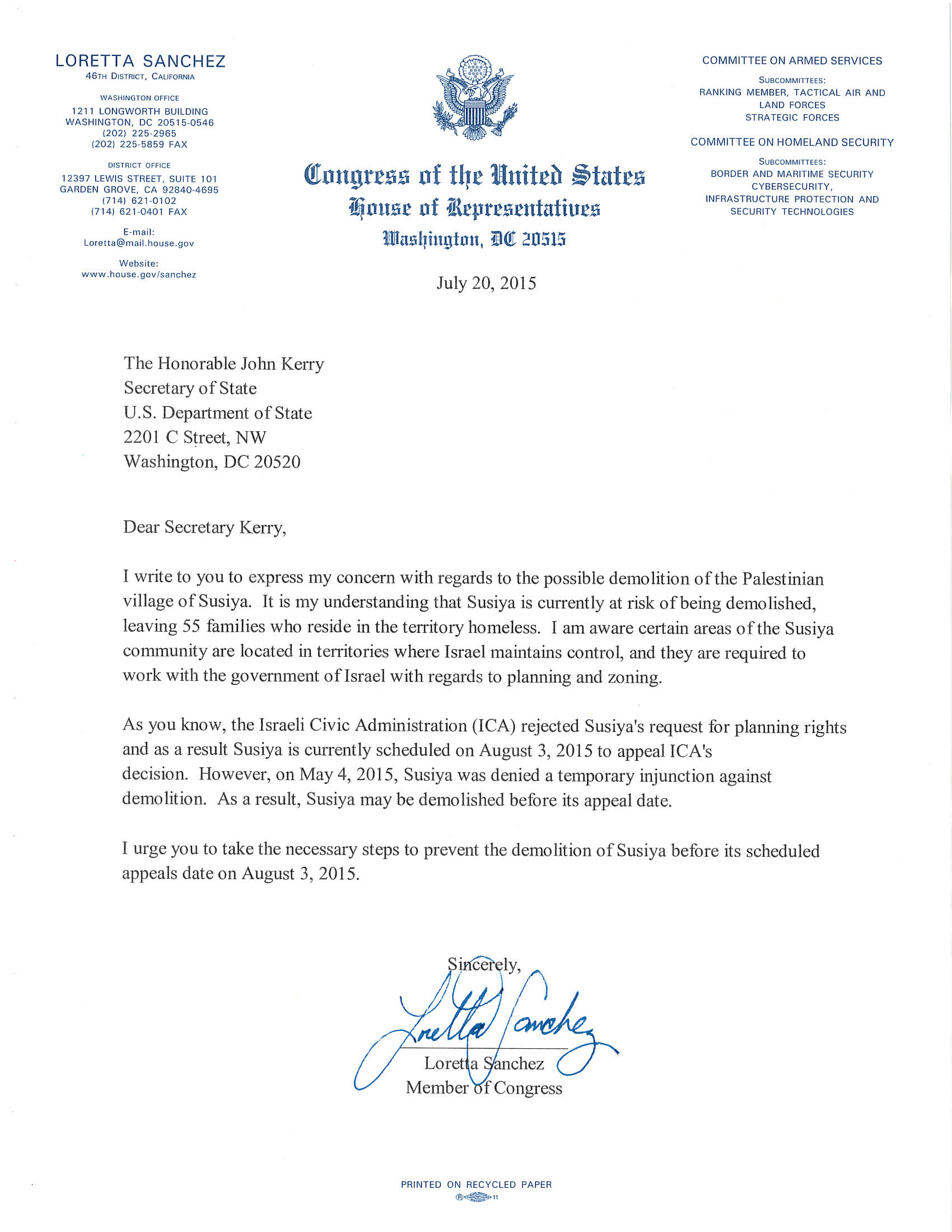 Congressional Intervention — Rebuilding Alliance