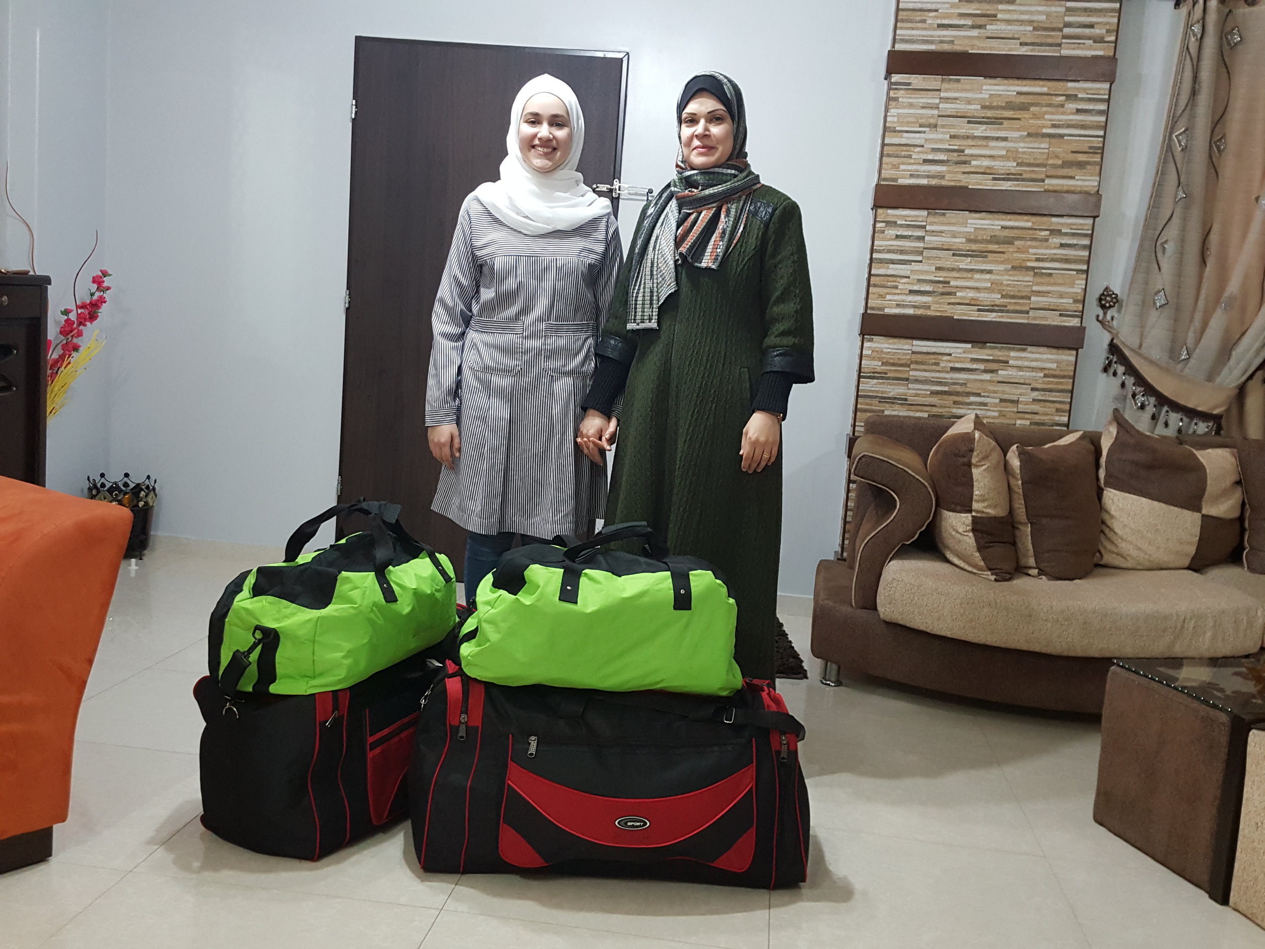 Lama and her mother, Amal