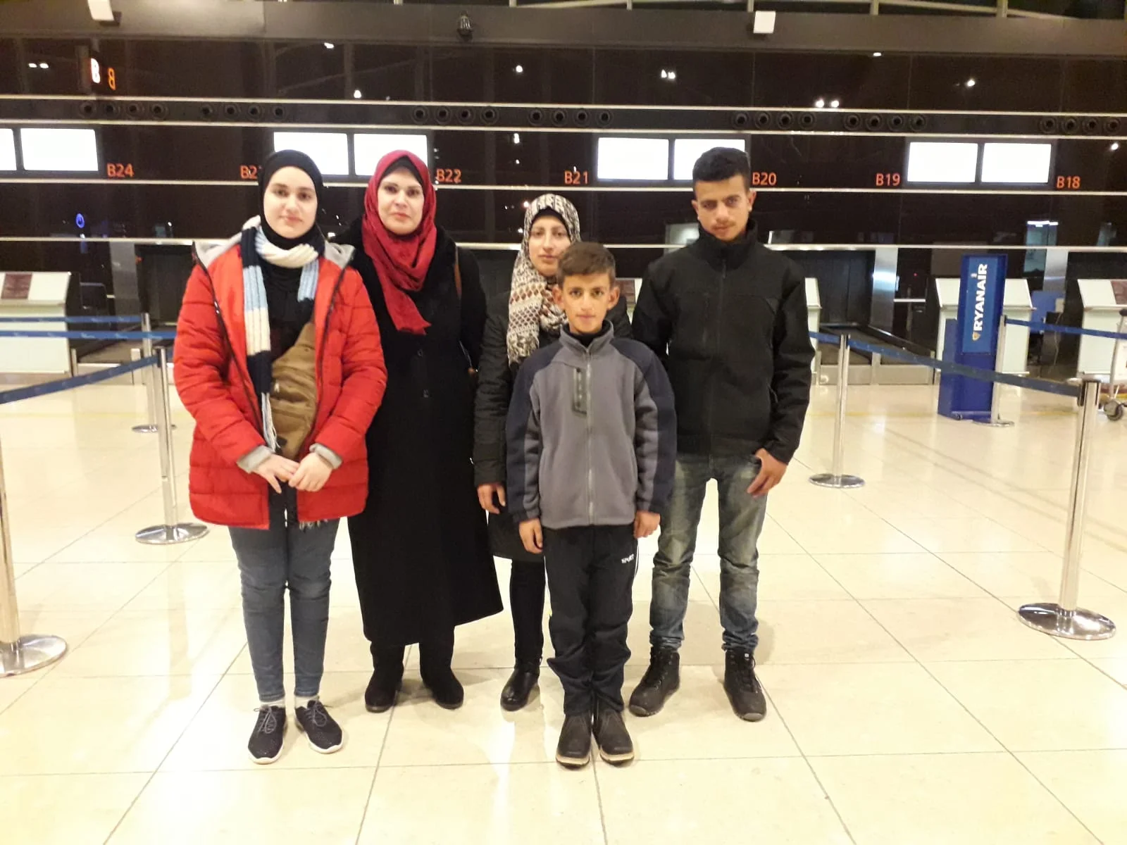 The group at the airport