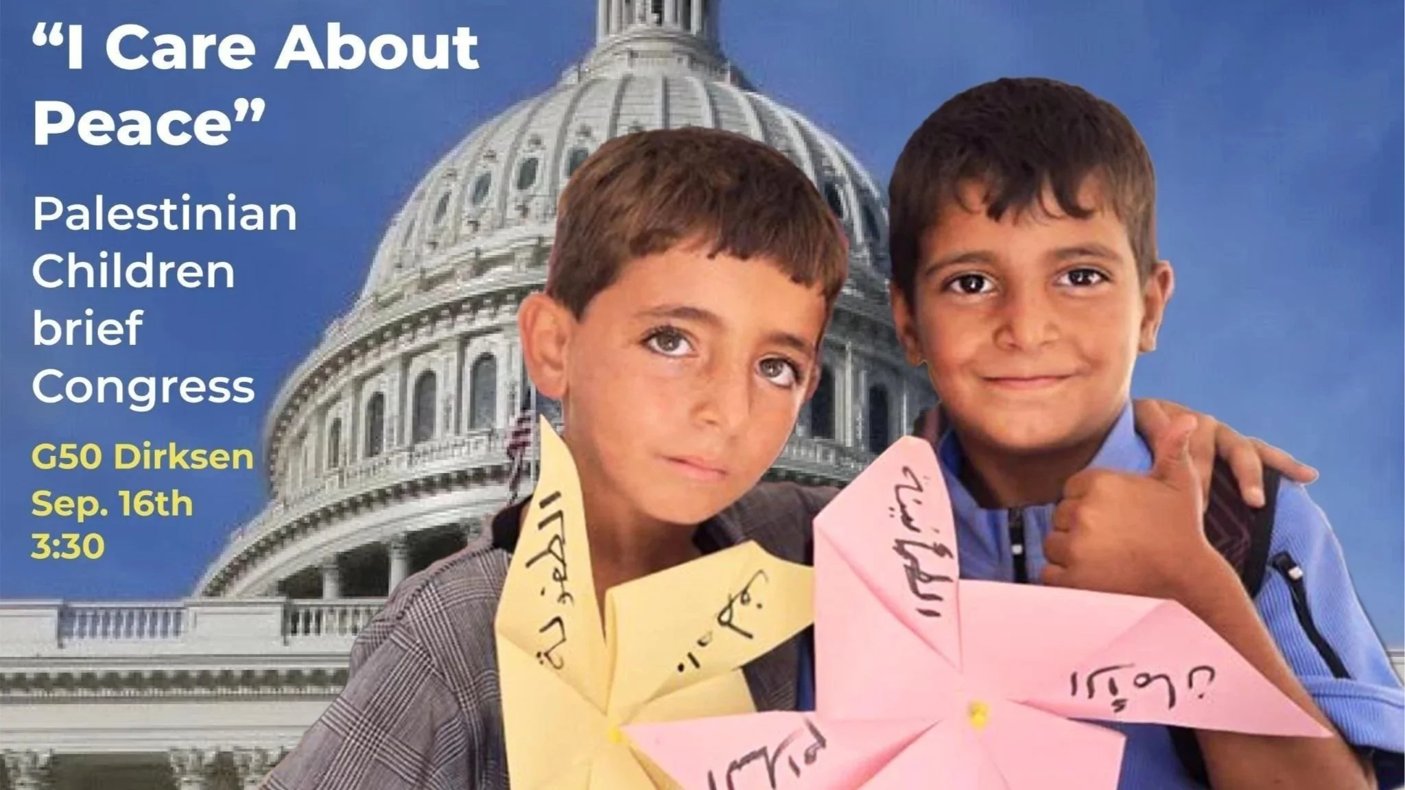 "I Care About Peace"   Palestinian Children Share Their Visions of Peace with Congress