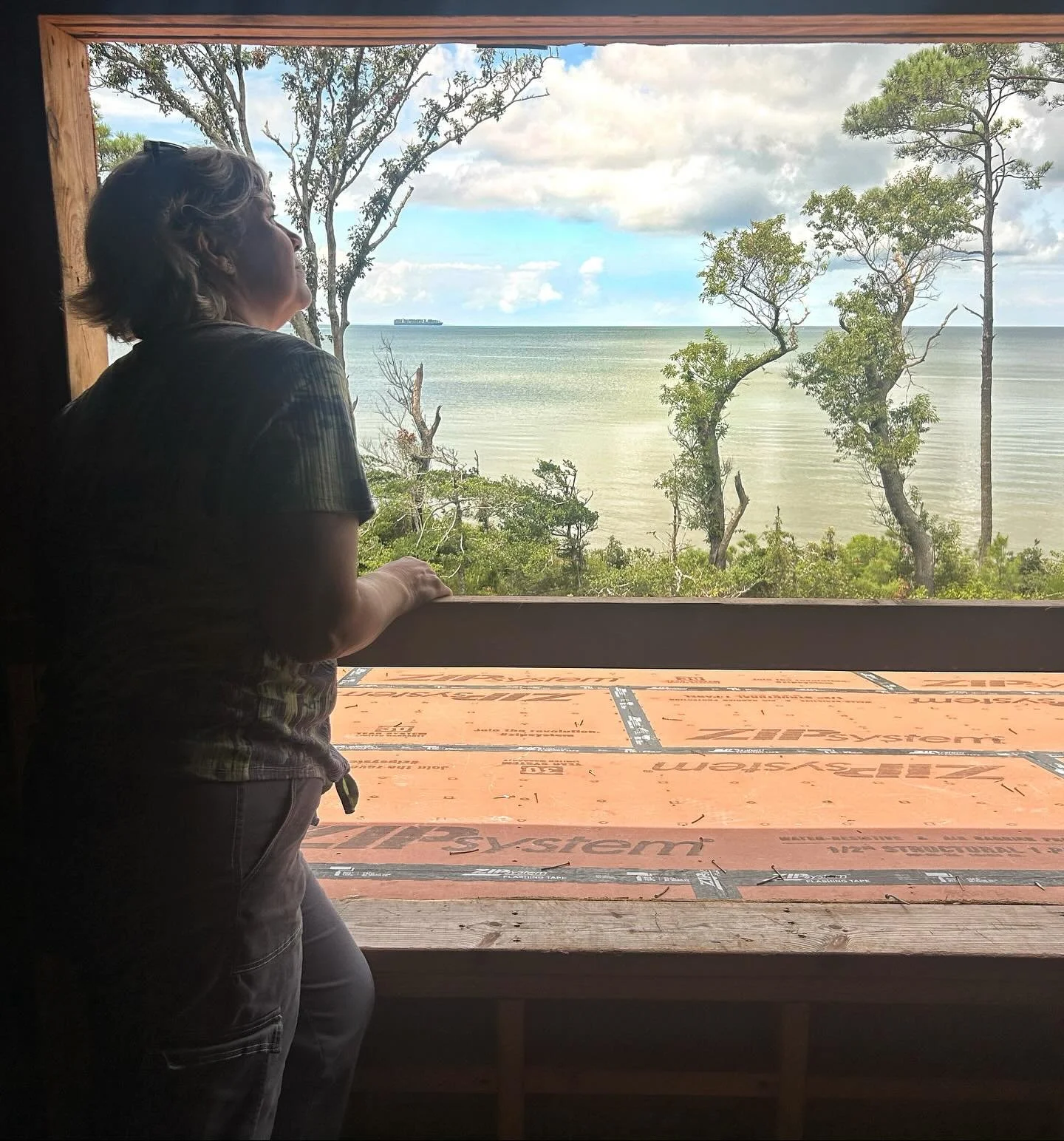 Moments like this make the hard work worth it &mdash;
Jane taking in her future view of the Chesapeake Bay.

#esva#northamptoncounty#chesapeakebay#views#generalcontractor#newhome#newhomebuild#customhome#homeowner