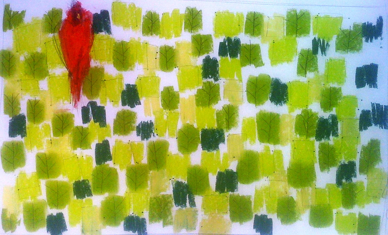 red coat 2010 Pastel, pencil and ink on paper. 36¼” x 24"