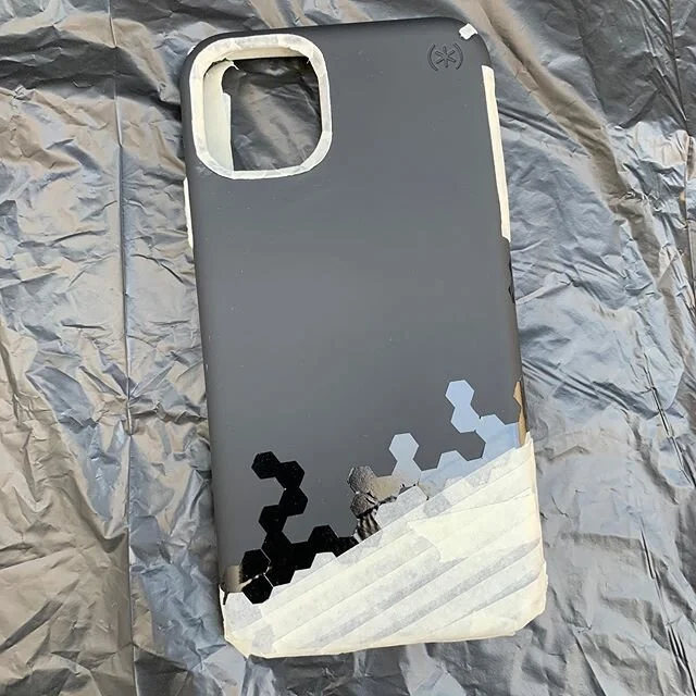 New phone cover art! No idea if it&rsquo;ll last or get peeled off but super happy how the Nebula feel came out! #Speck #speckproducts #speckpresidiopro #iphone11promax #custom @docraftsteam @montanacans #art
