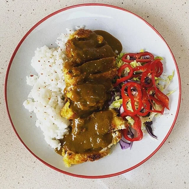 Homemade Chicken Katsu Curry #wagamama #wokfromhome #chickenkatsu #food #salad #rice