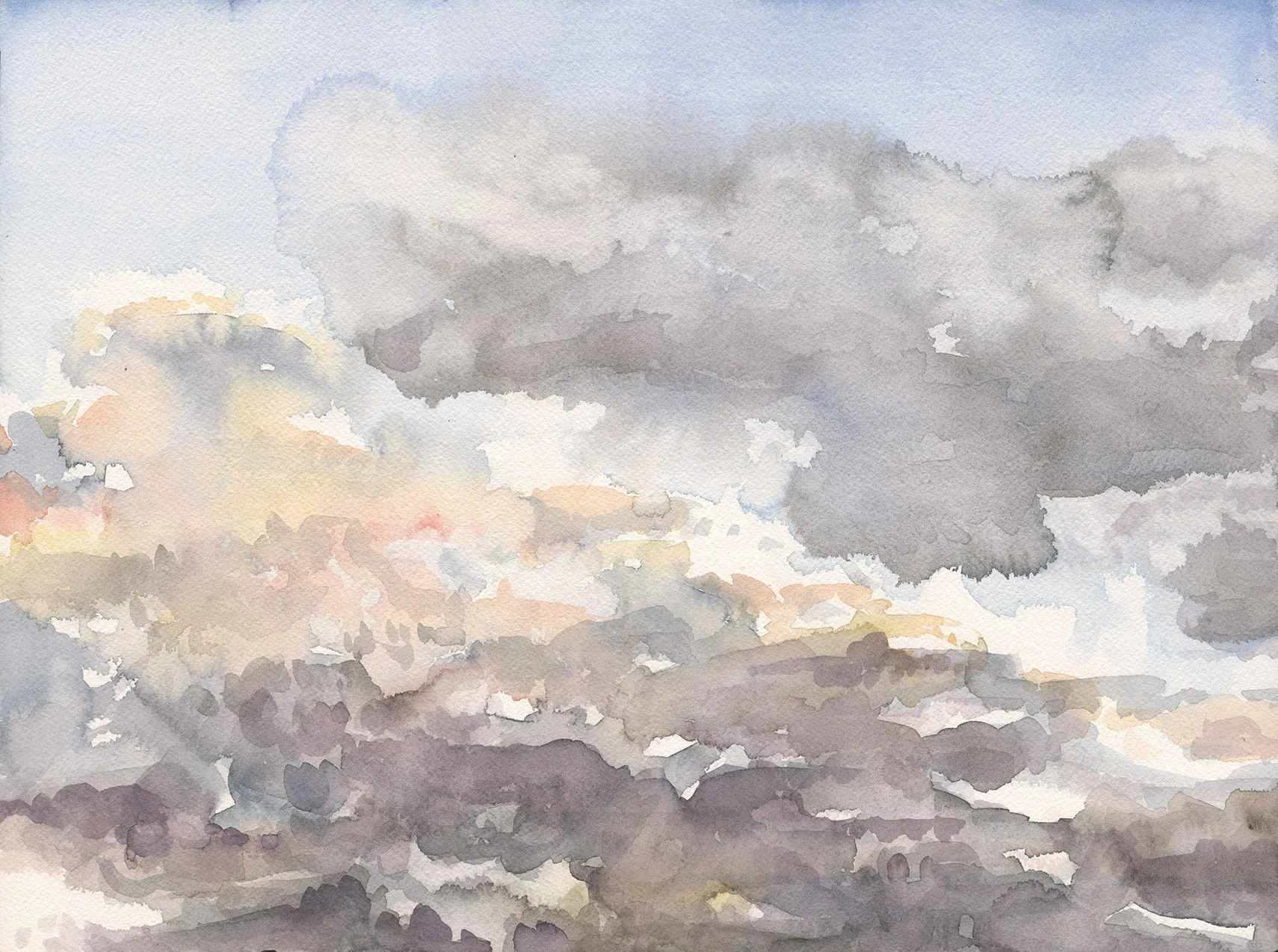 Sun setting, rain approaching