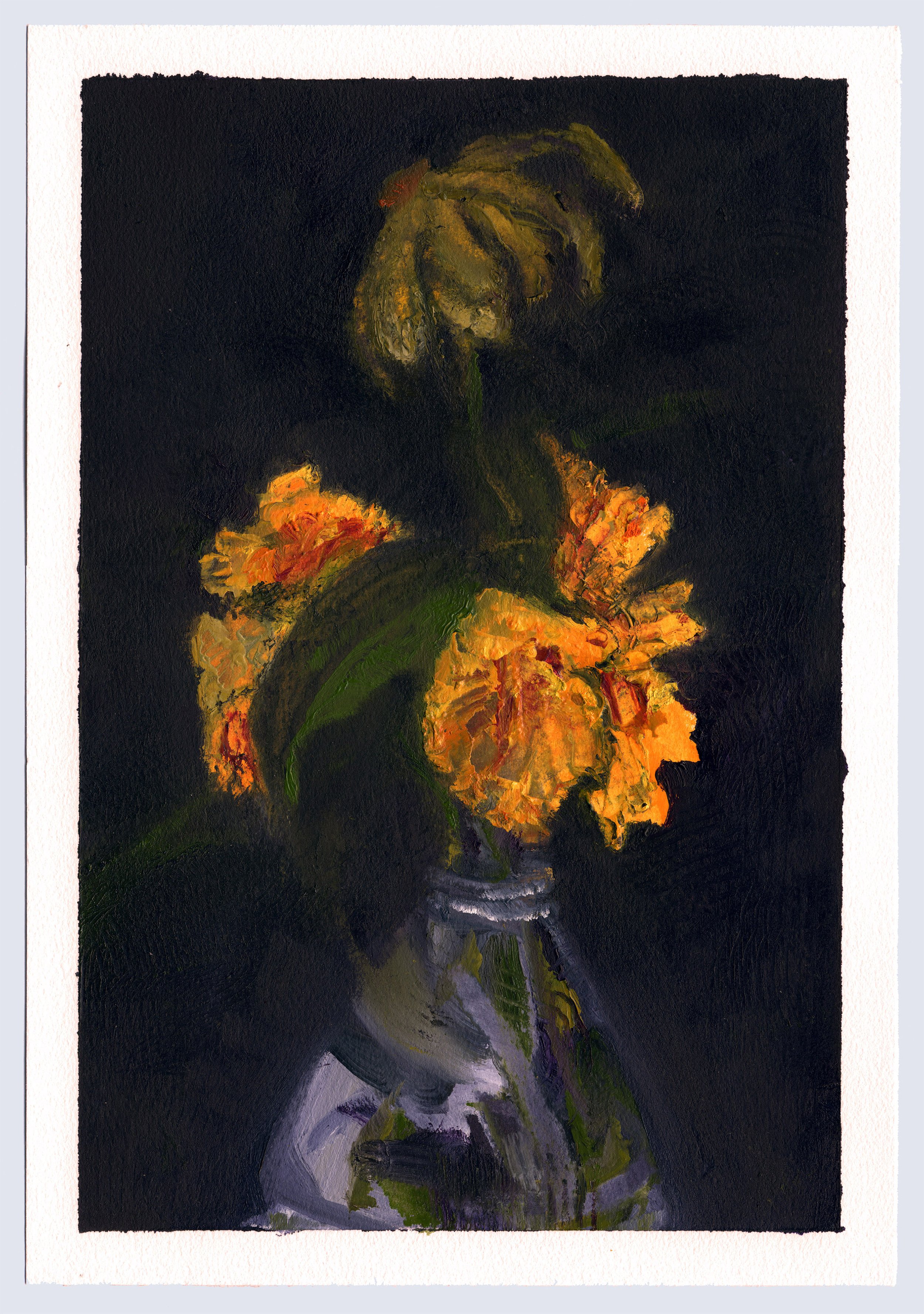 Black-eyed Susan and marigolds in a water bottle #4