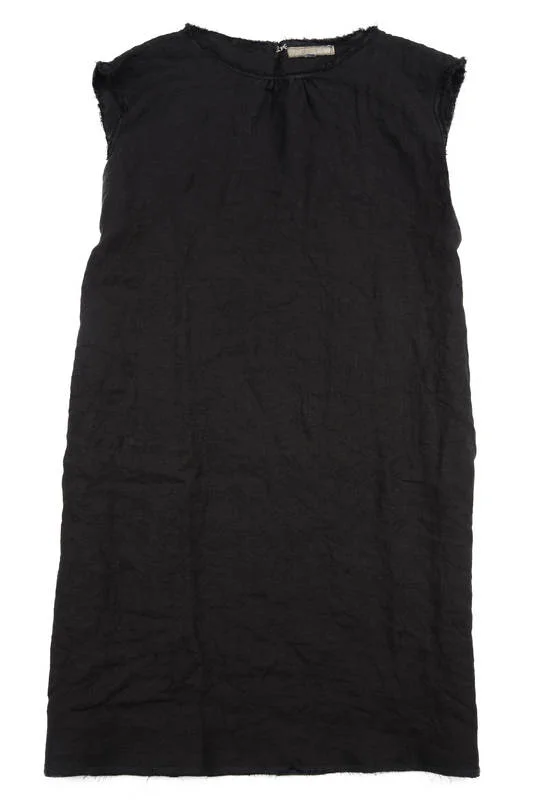 knee length dresses for ladies Linen Sheath Dress XL / Black main image 0
