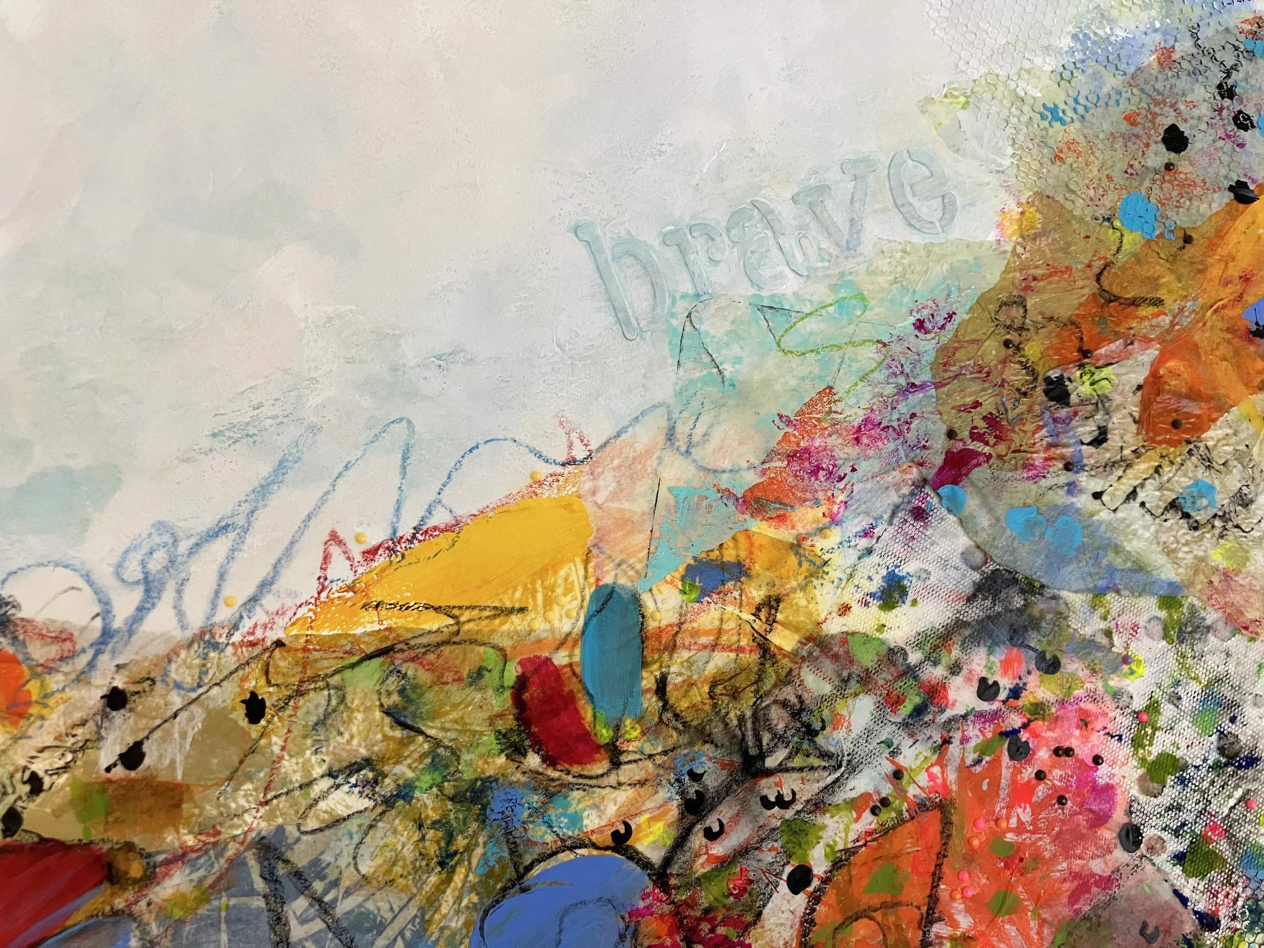 Chaos 24 x 30 Acrylic paint, tissue transfers, mixed media.jpeg