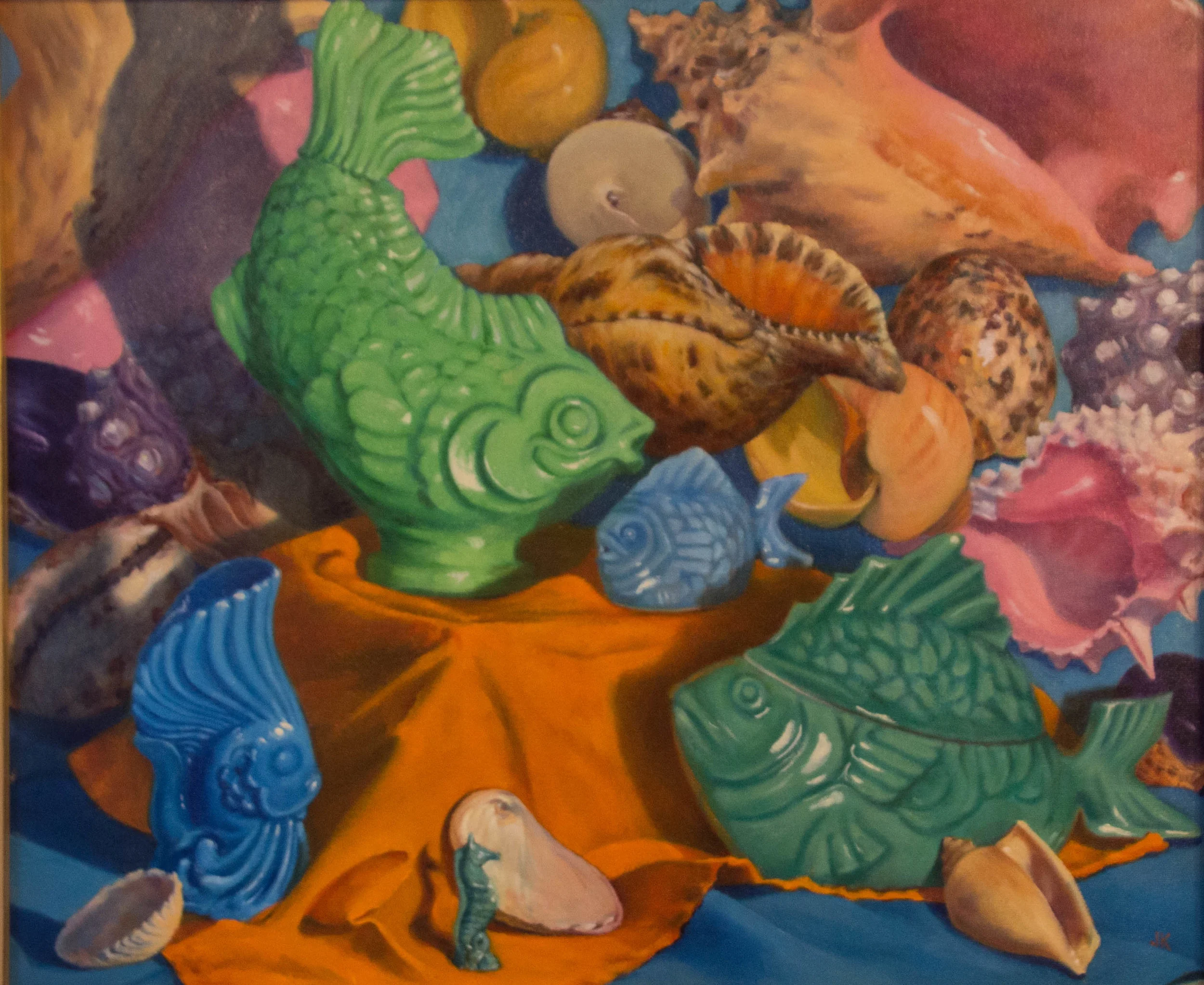 Janet Kondziela, Something's Fishy; oil; SECOND PLACE