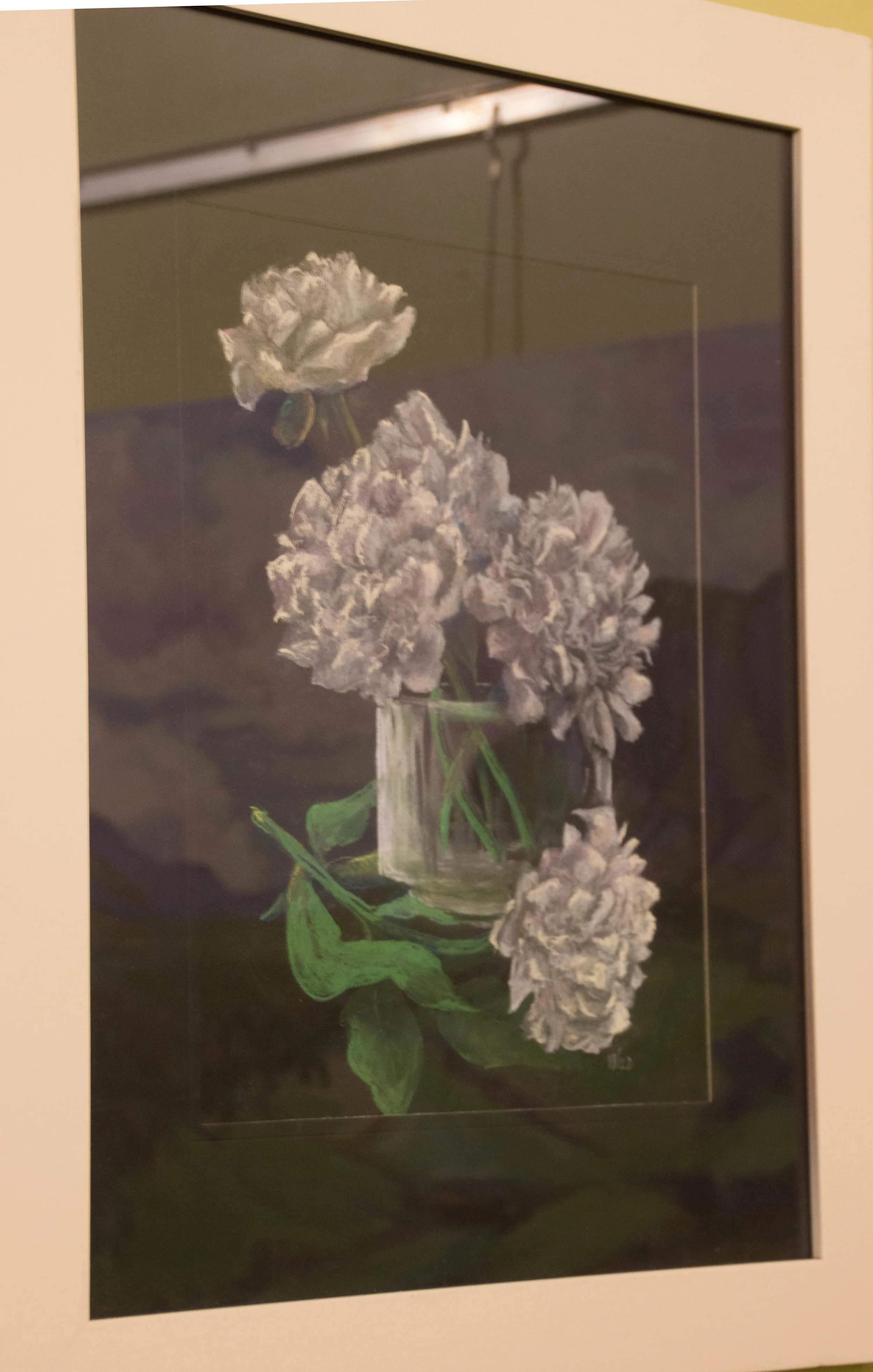 Paula Wild, Vase of Peonies; pastel