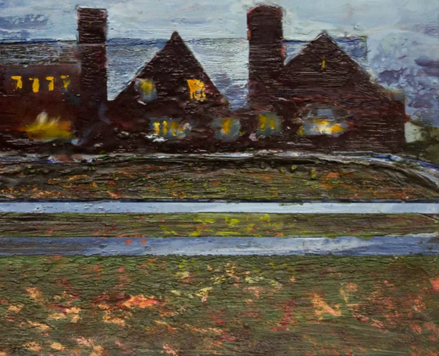 Kathleen McNamee, Ghost House; encaustic