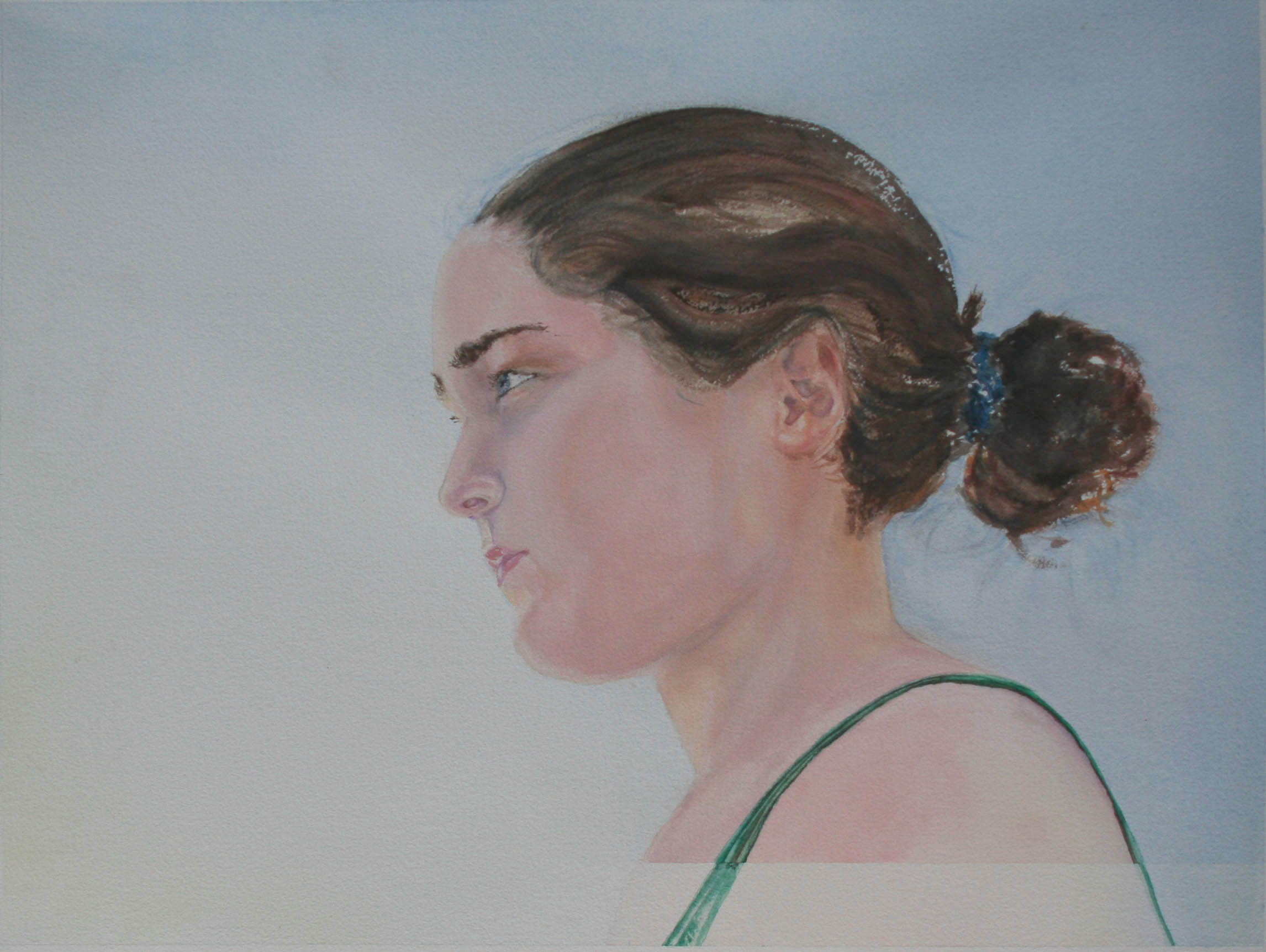Looking Backward, watercolor