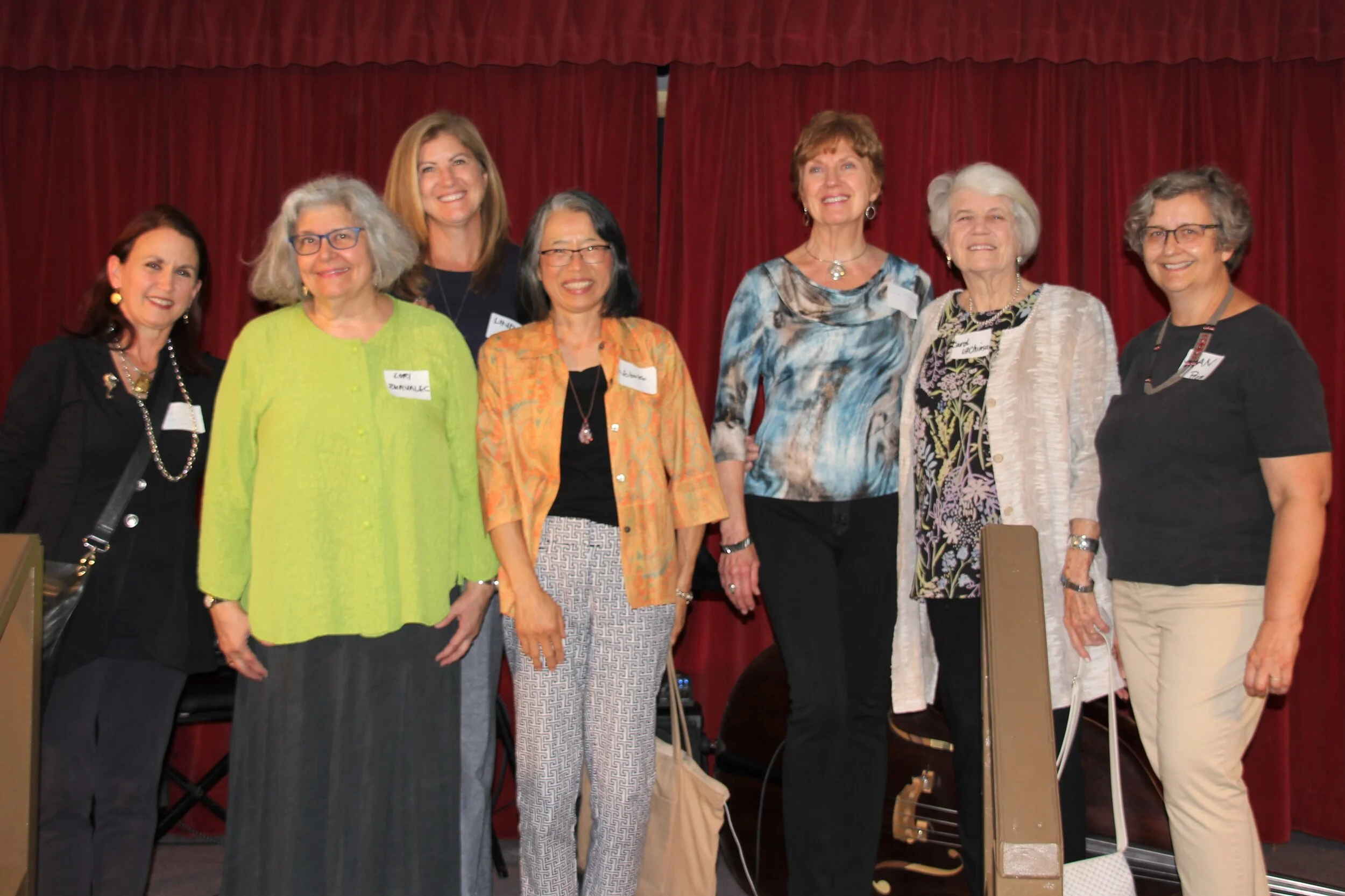 Erica Chappuis (exhibitions chair), Lori Zurvalec (3rd place; chair of show; GPCC Arts Ministry chair), Linda Boyle (honorable mention) Nobuko Yamasaki (honorable mention), Laura Mocnik (2nd place), Carol La Chiusa (1st place), Joan Smykowski (president)