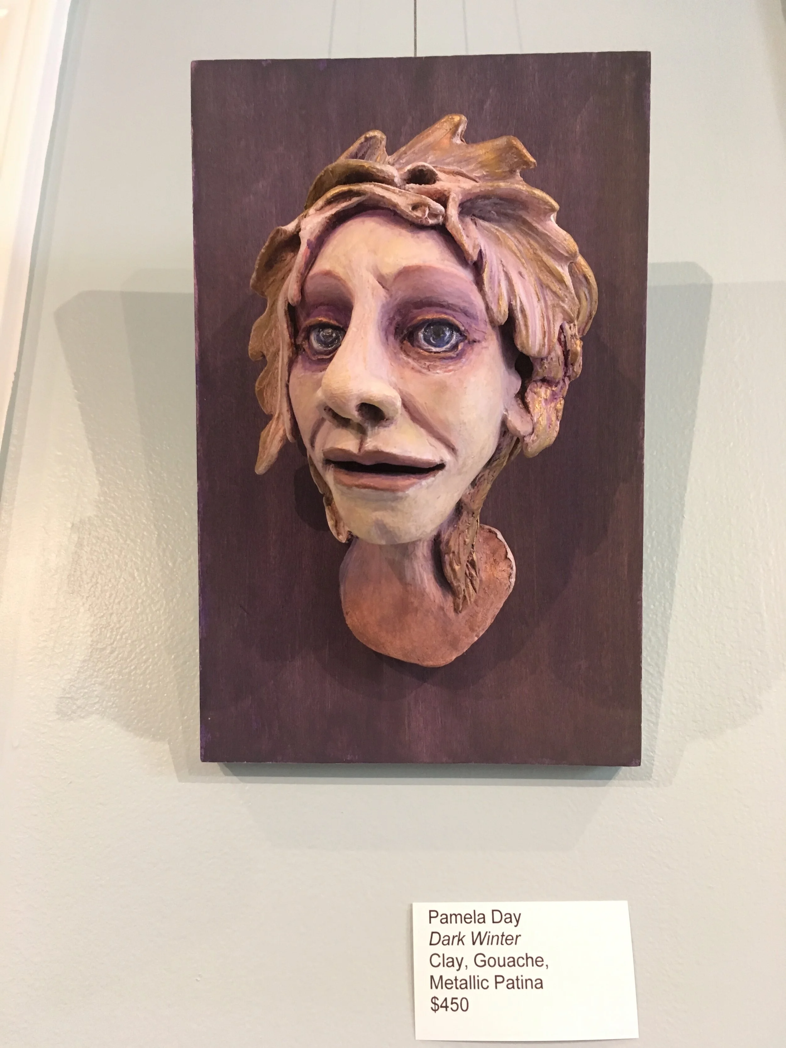 Pamela Day, Dark Winter (clay, gouache, metallic patina)