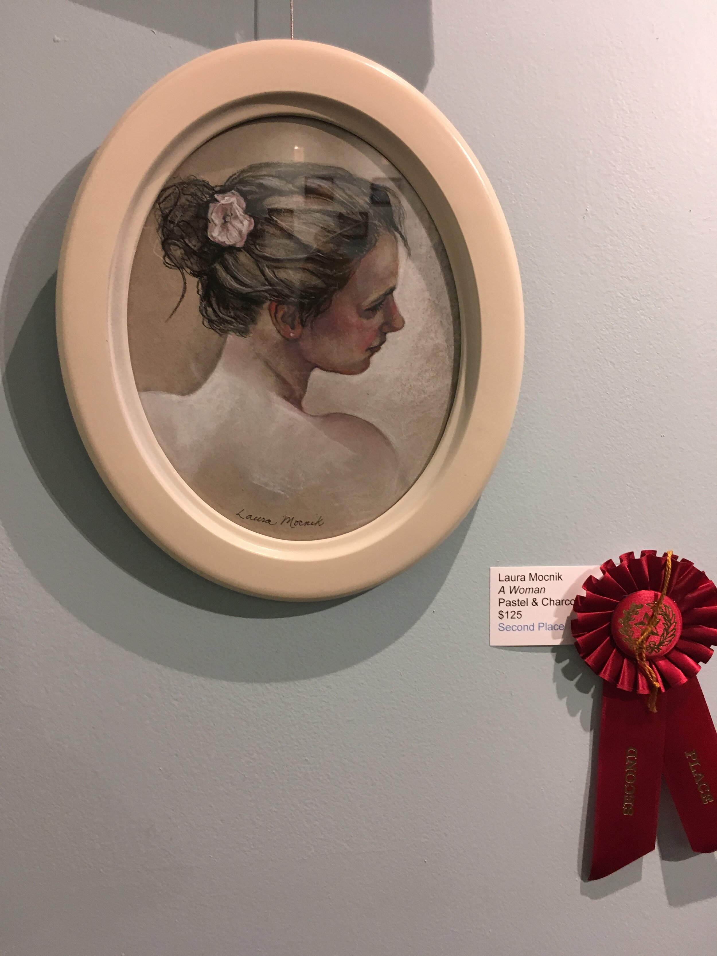 2nd PLACE: Laura Mocnik, A Woman (pastel and charcoal)
