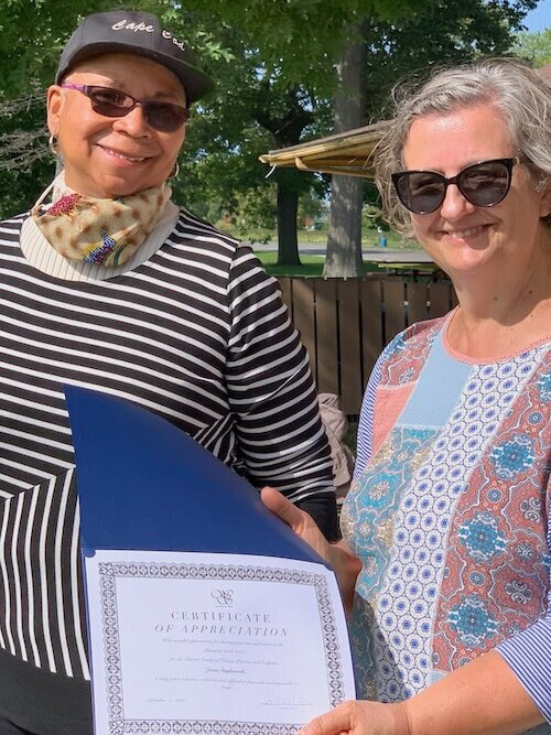 Incoming and outgoing presidents: Joya Rush-Keli and Joan Smykowski