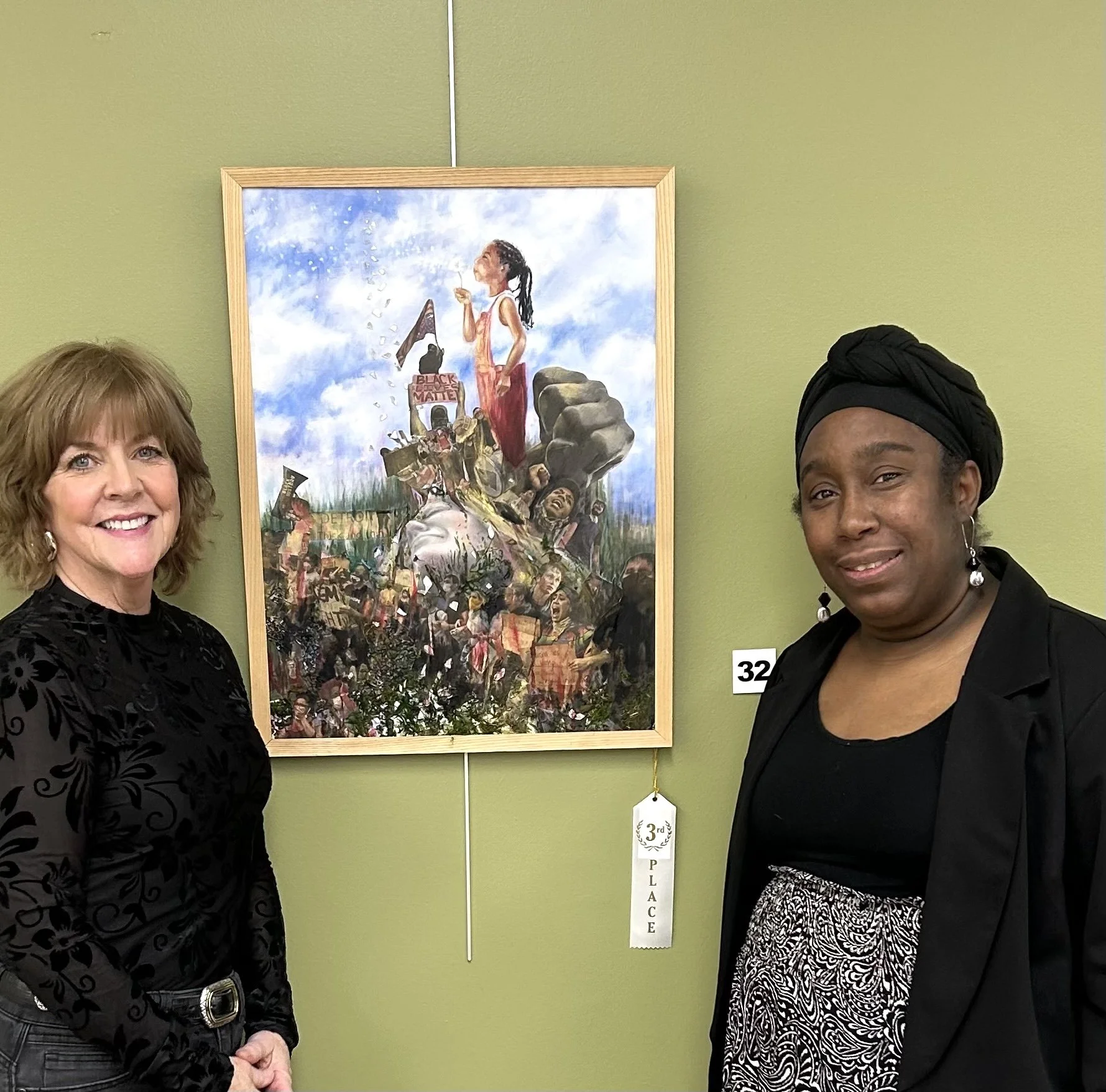 Margaret Reese, Exhibitions Chair, with the juror