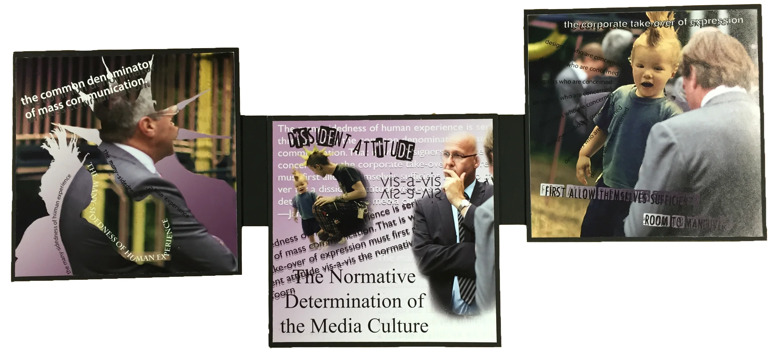 This is the completed triptych for our second project. Most of the class used one large background matte to complete their project, but I decided that my theme would be more accurately presented by creating an offset skeleton matte.