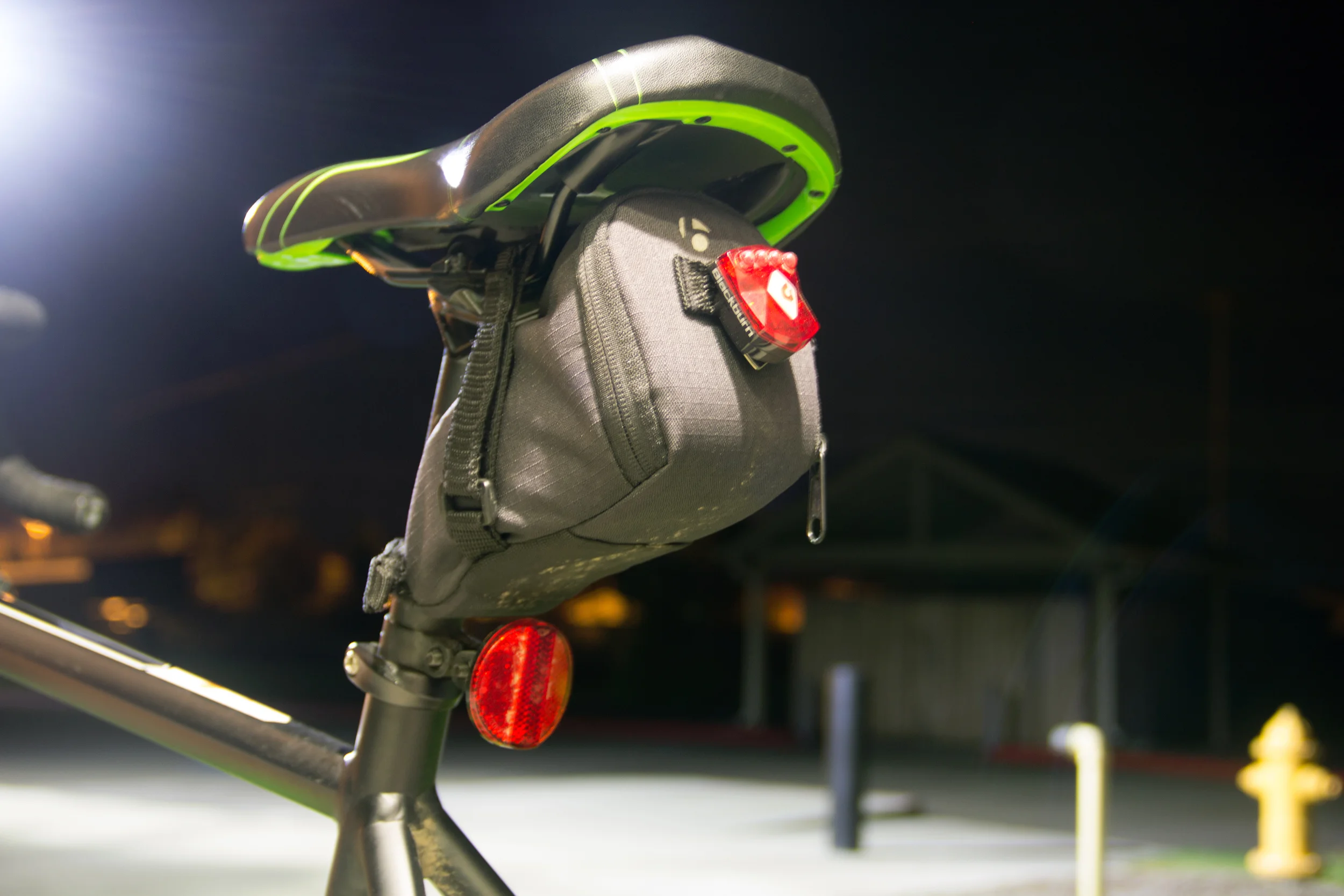 Once again, the contrast of the lit black bicycle as opposed to the black of the night with the diffuse street lamp made for an interesting composition in my opinion.