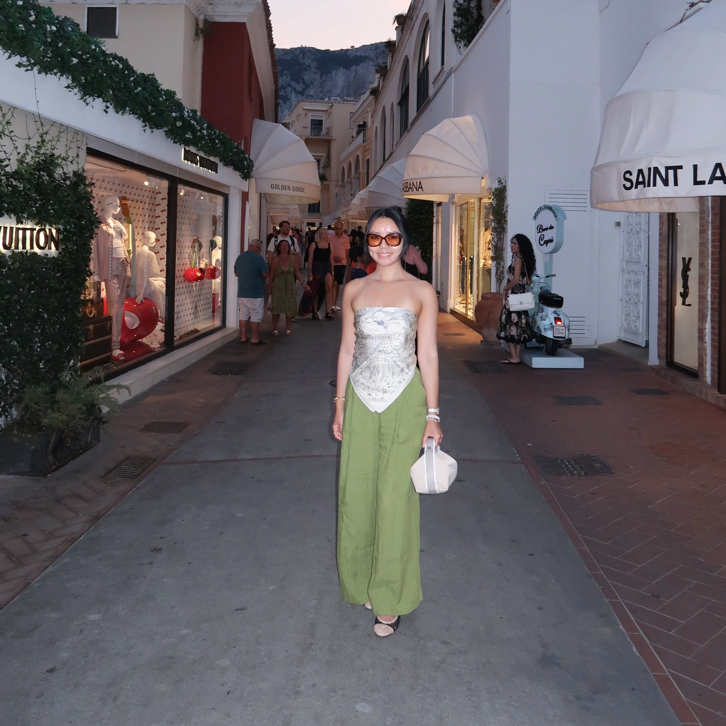  Top: Hermes  Pants: Andres Otalora  Shoes: Chanel  Bag: Hermes 