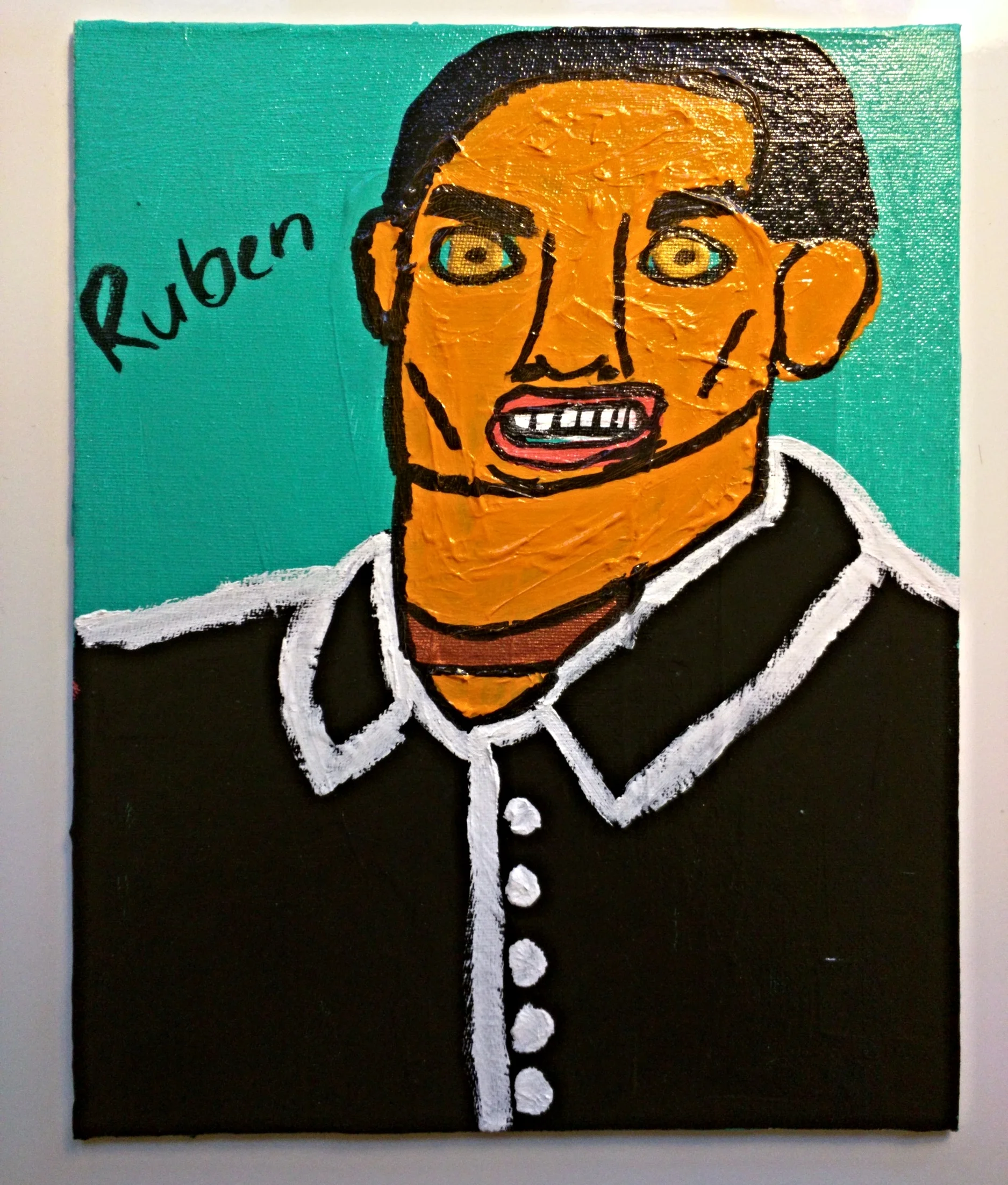 Ruben - acrylic and ink on 8x10 canvas board