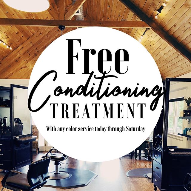 What&rsquo;s a better way to wrap up your summer than getting a FREE conditioning treatment?!? Book any color service now through Saturday and receive a complimentary conditioning treatment on us🥰 (mention at booking to get the free service) 706.216
