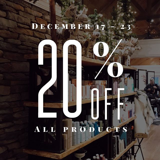 We are here for your Christmas shopping needs... take 20% off all products today through Monday! No limits. Jthomassalonandspa.com