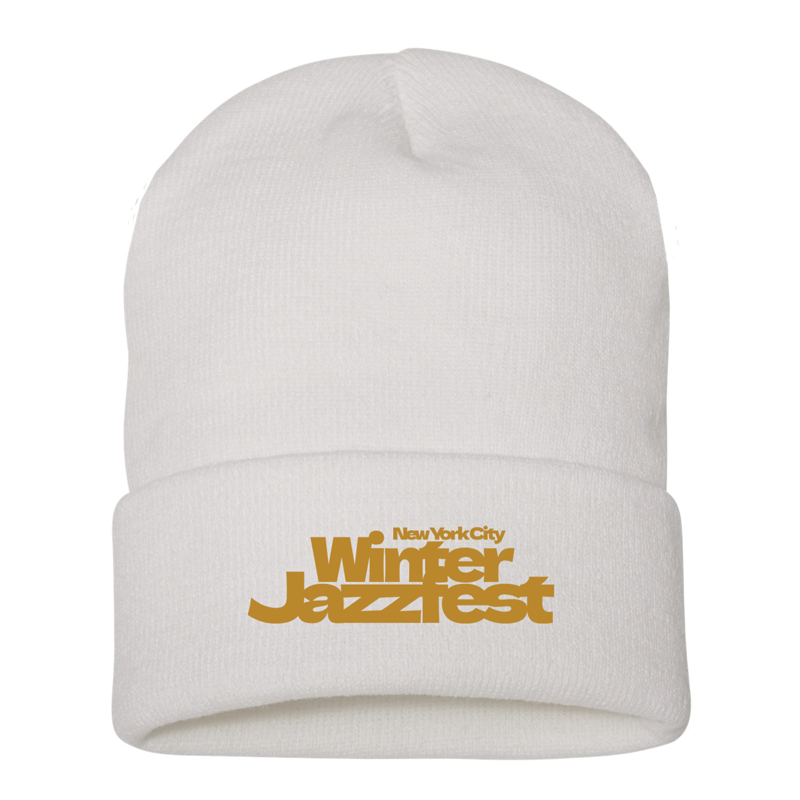 NEW! Winter Jazzfest Embroidered Beanie - White