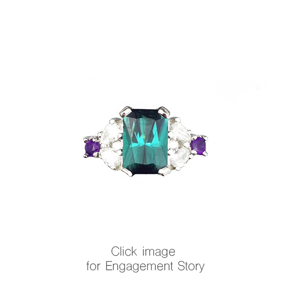Tourmaline Diamond Engagement Ring
