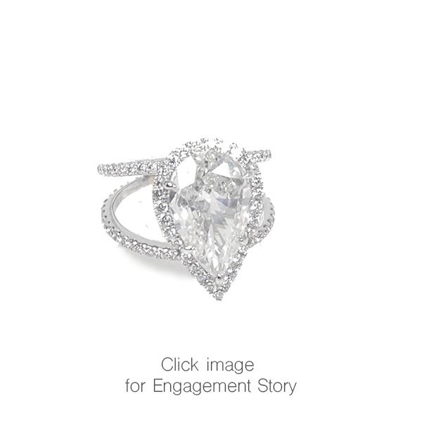 Pear Shaped Diamond Halo Engagement Ring