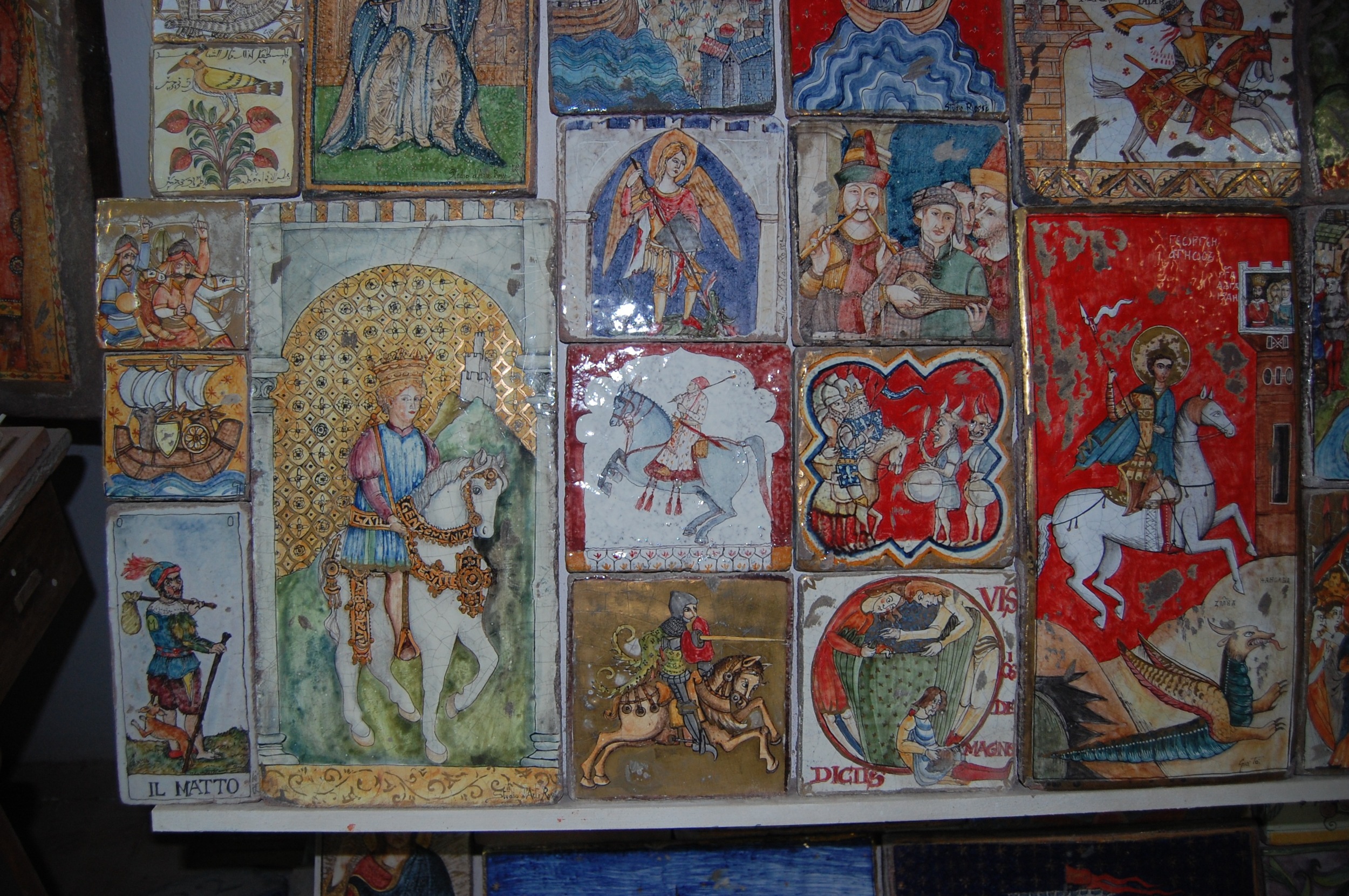 Some example tiles from the artist's studio