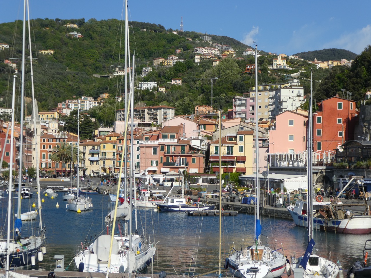 This view is from the jetty under the castle and shows the villa just above the town center