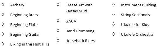10:00 AM Music, prairie & art Classes