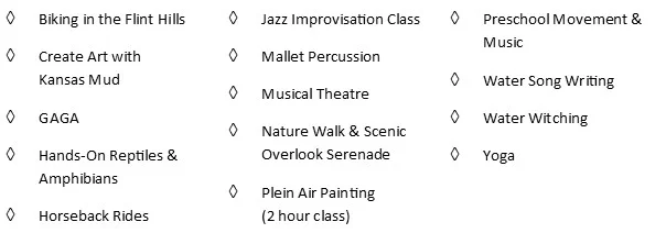 3:00 pm music, prairie & art classes