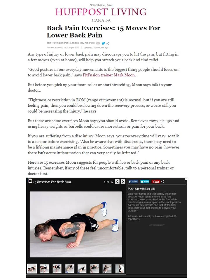 FitFusion.com and Mark Moon Featured in The Huffington Post Canada