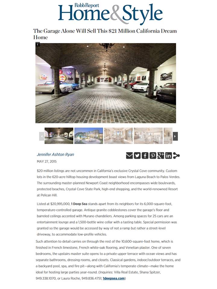 Villa Real Estate in Robb Report