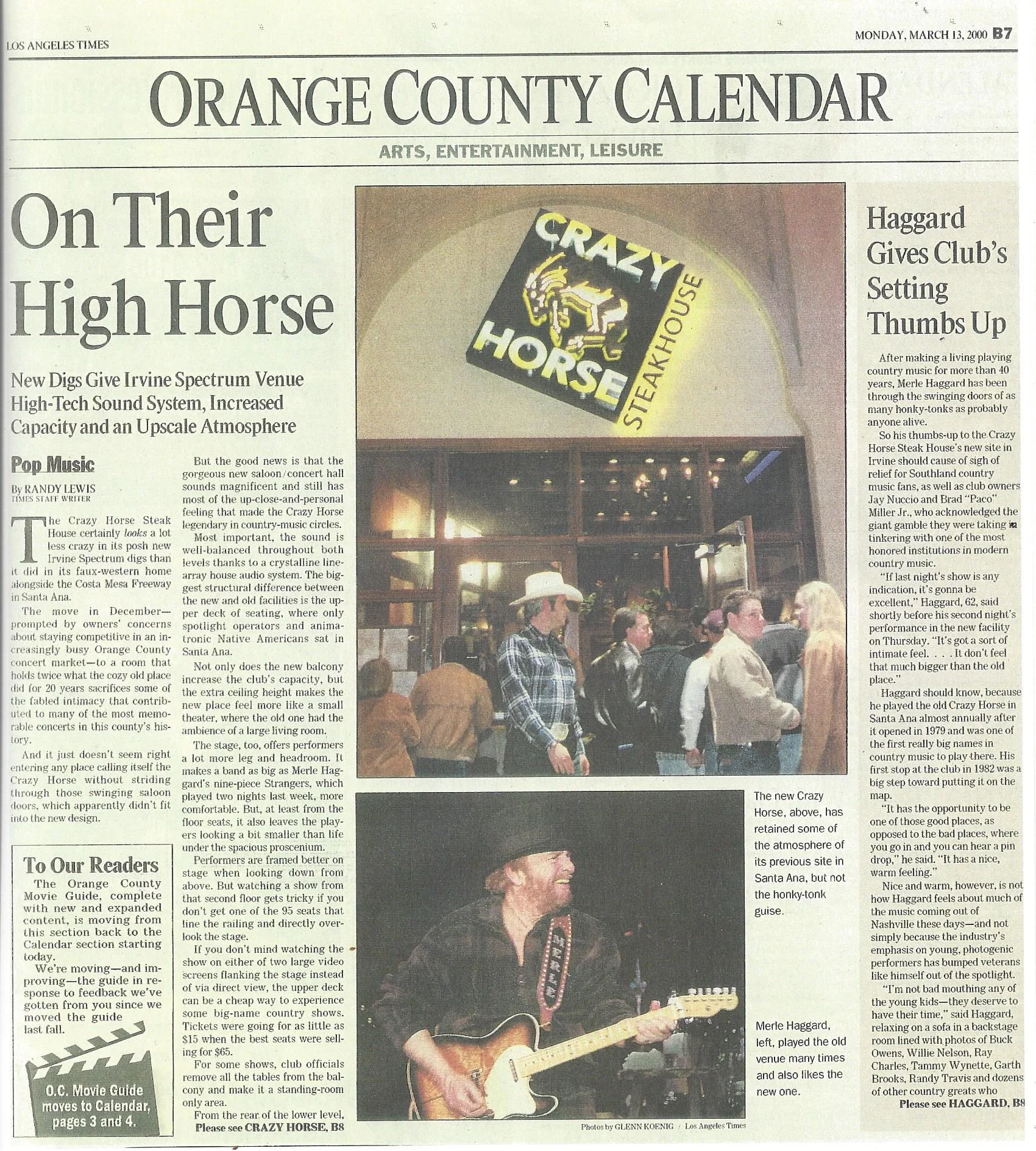 Crazy Horse in the Orange County Register