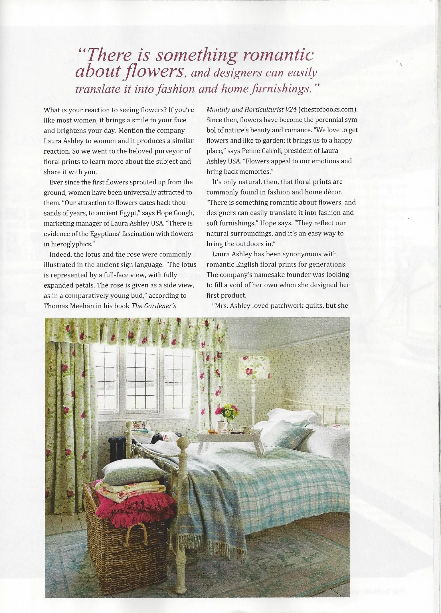 Laura Ashley featured in Romantic Homes Magazine