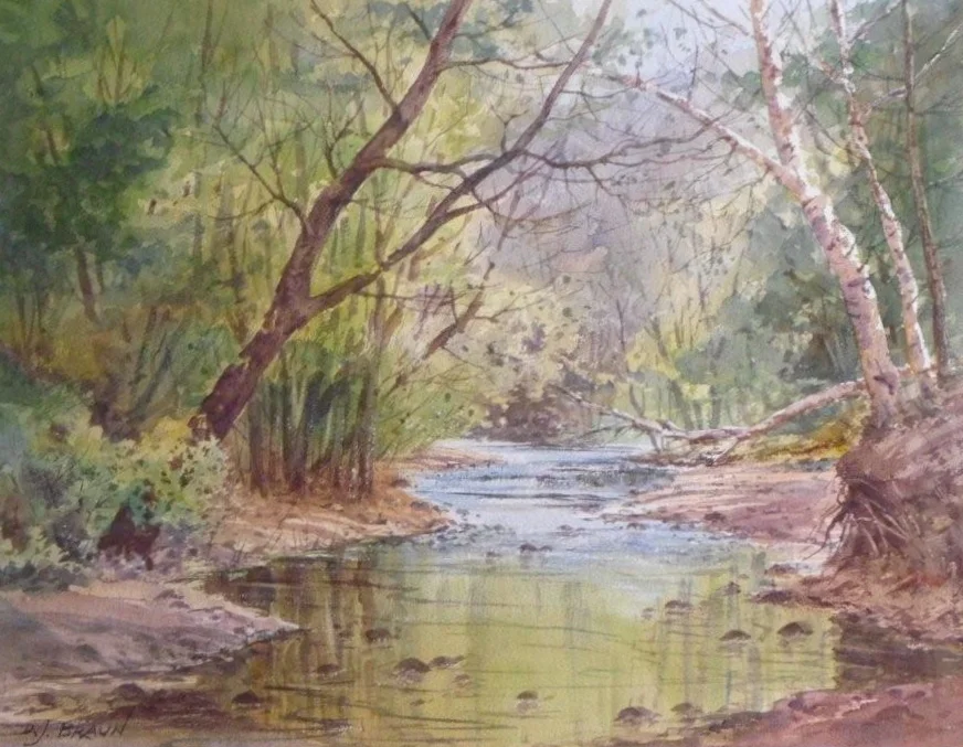 David Braun, Webster Park, Watercolor. 9"x12" Price $295 SOLD