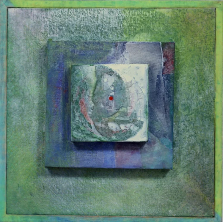 Paul Garland, The Begining , Acrylic on canvas over plywood, 22"x22' $2000